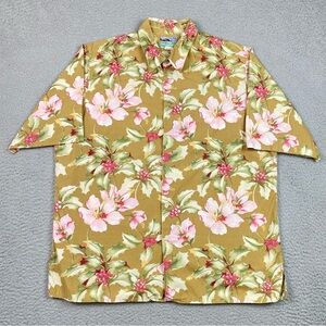 VTG Reyn Spooner Men's Size L Short Sleeve Floral Holly Hawaiian Shirt Large